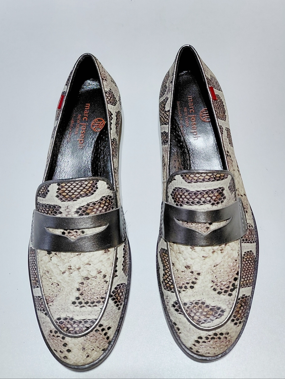 MARC JOSEPH New York Women's Bryant Park Desert Snake  Leather Loafer Size 6